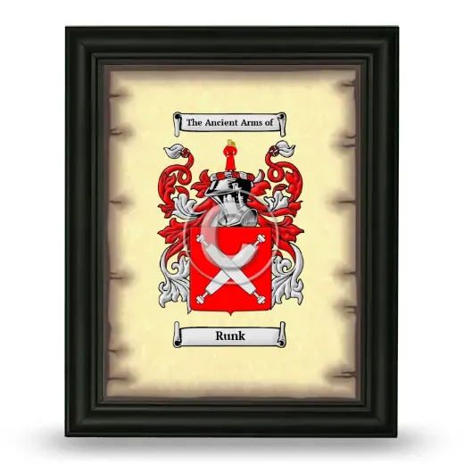 Runk Coat of Arms Framed - Black