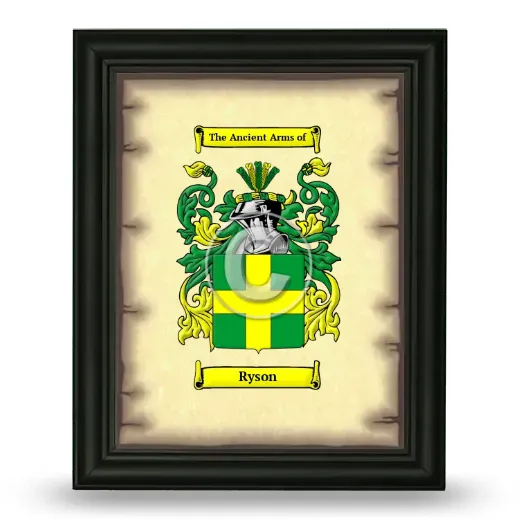 Ryson Coat of Arms Framed - Black