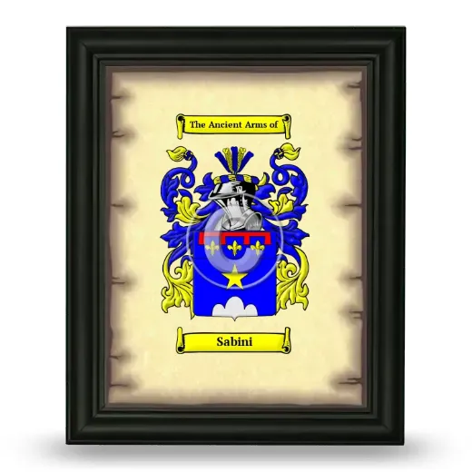Sabini Coat of Arms Framed - Black
