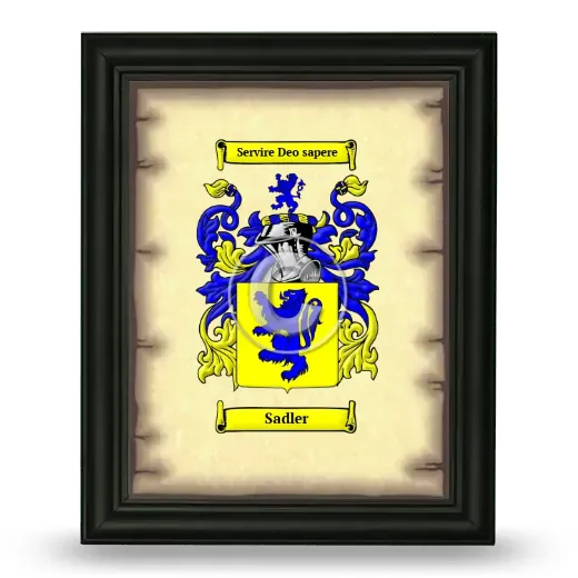Sadler Coat of Arms Framed - Black