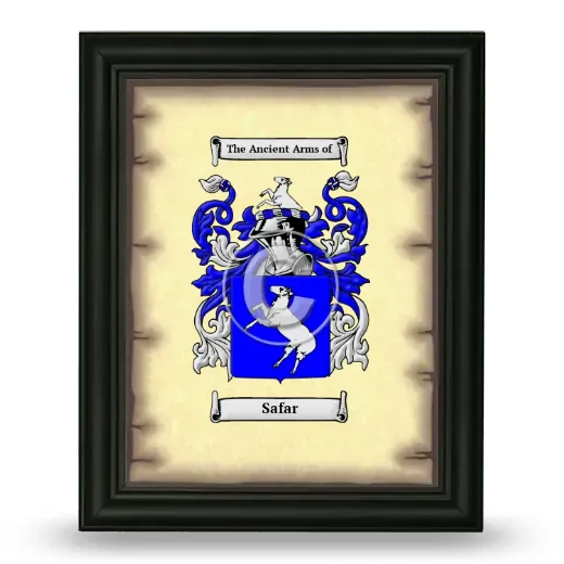 Safar Coat of Arms Framed - Black
