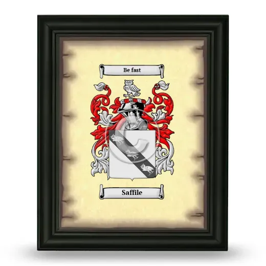 Saffile Coat of Arms Framed - Black