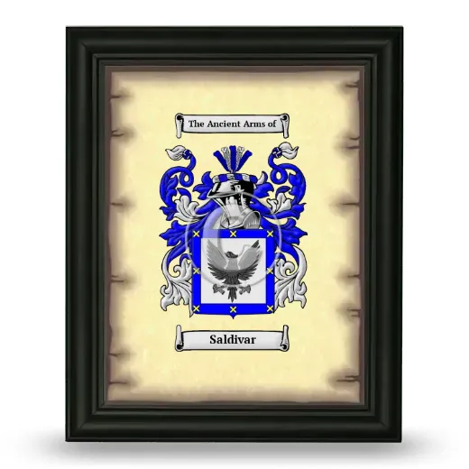 Saldivar Coat of Arms Framed - Black