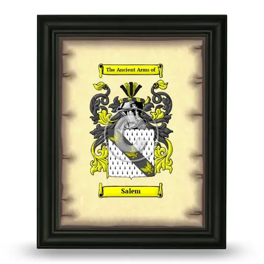 Salem Coat of Arms Framed - Black