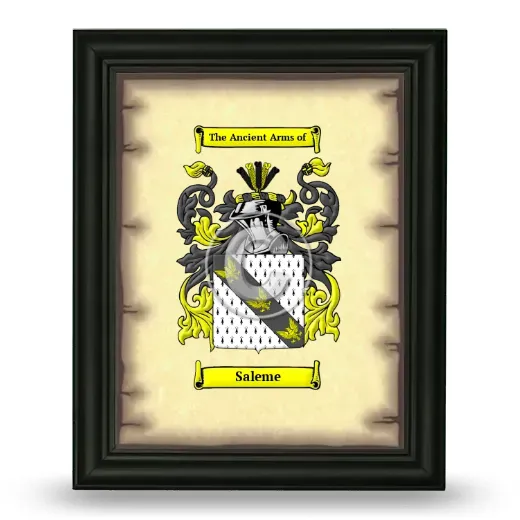 Saleme Coat of Arms Framed - Black