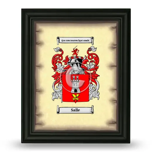Salle Coat of Arms Framed - Black
