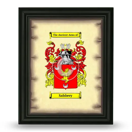 Salsbery Coat of Arms Framed - Black