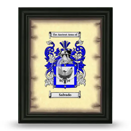 Salvado Coat of Arms Framed - Black