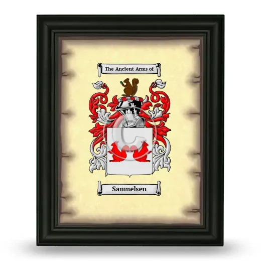 Samuelsen Coat of Arms Framed - Black