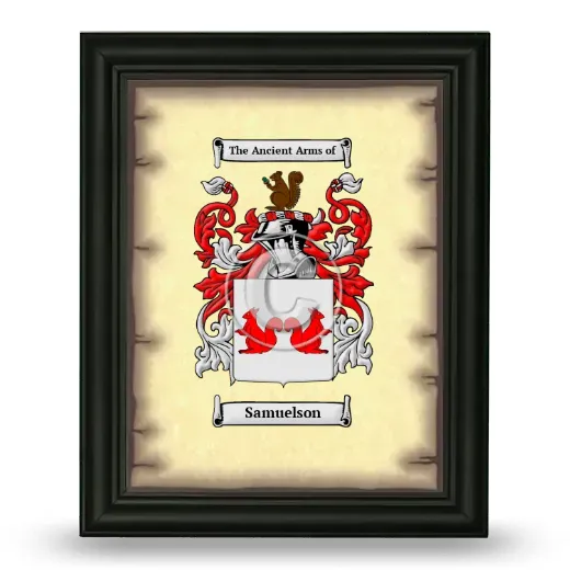 Samuelson Coat of Arms Framed - Black