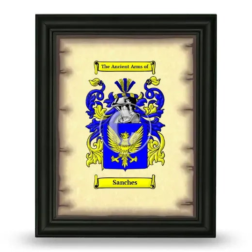 Sanches Coat of Arms Framed - Black
