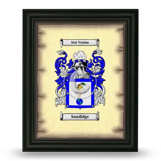 Sandidge Coat of Arms Framed - Black