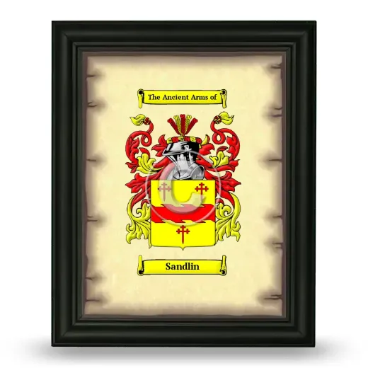 Sandlin Coat of Arms Framed - Black