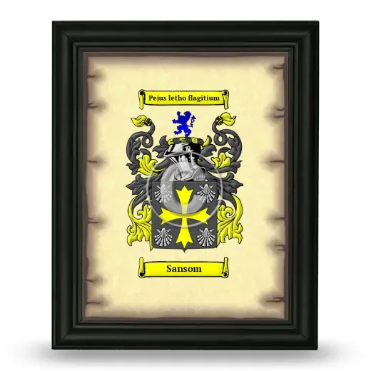 Sansom Coat of Arms Framed - Black