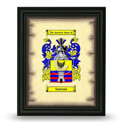 Santoni Coat of Arms Framed - Black