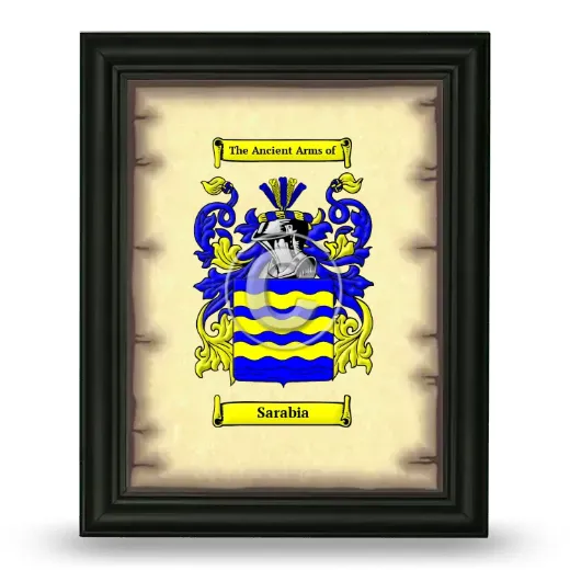 Sarabia Coat of Arms Framed - Black