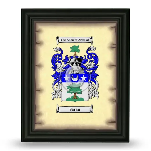 Saran Coat of Arms Framed - Black