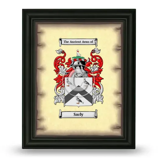 Sarly Coat of Arms Framed - Black