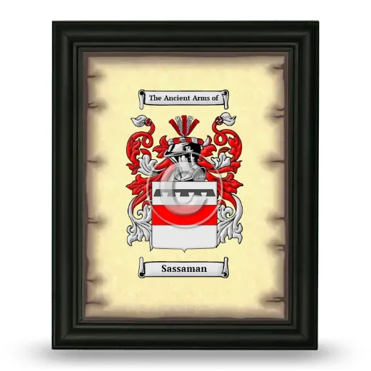 Sassaman Coat of Arms Framed - Black