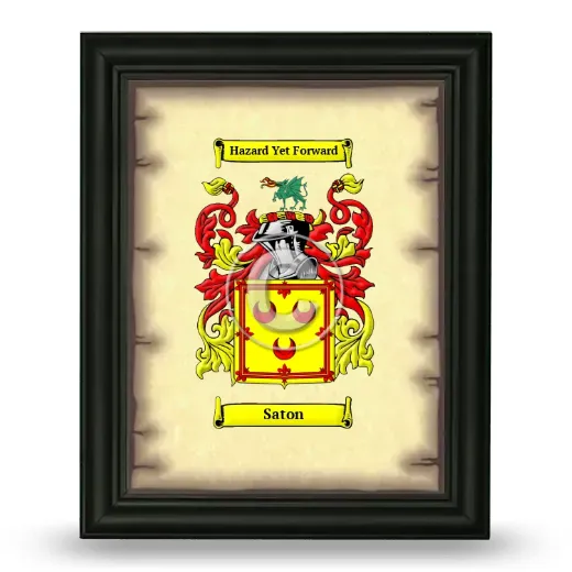 Saton Coat of Arms Framed - Black