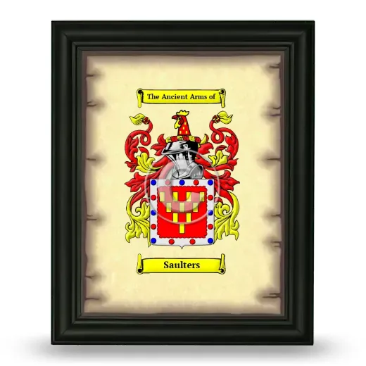 Saulters Coat of Arms Framed - Black