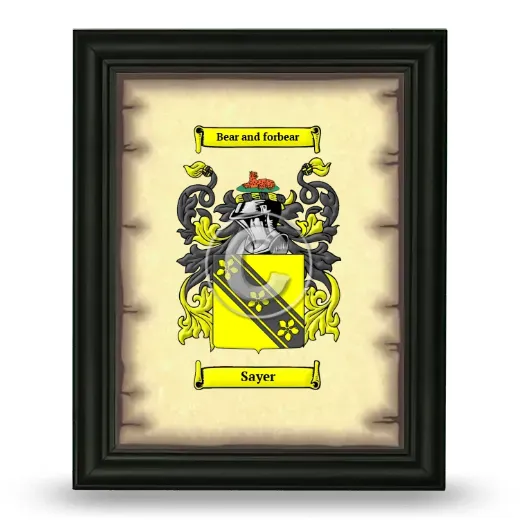 Sayer Coat of Arms Framed - Black