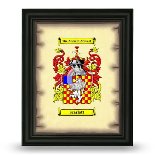 Scarlott Coat of Arms Framed - Black