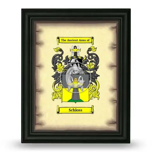 Schloss Coat of Arms Framed - Black