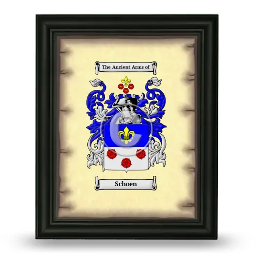 Schoen Coat of Arms Framed - Black