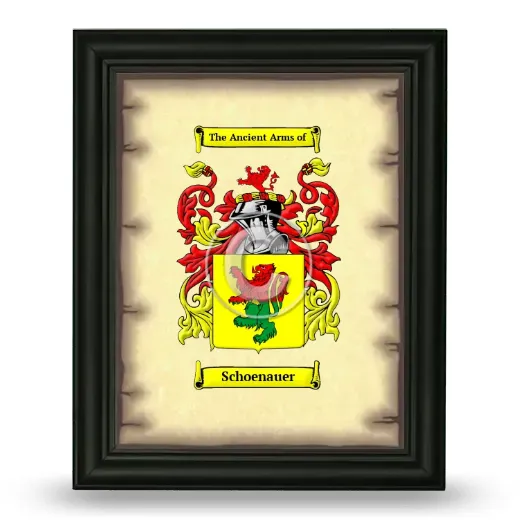 Schoenauer Coat of Arms Framed - Black
