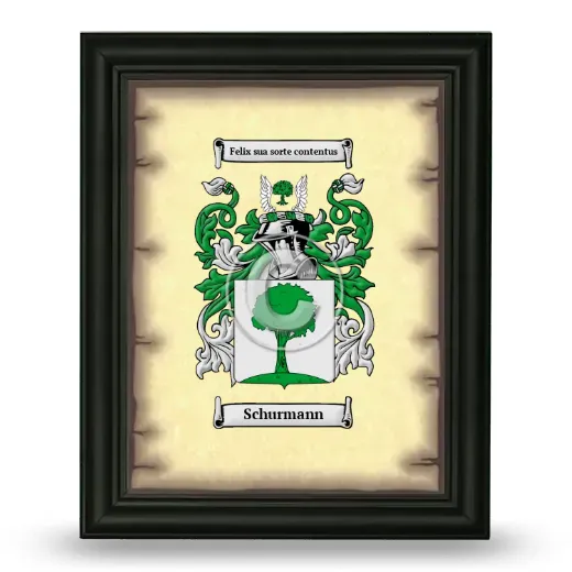 Schurmann Coat of Arms Framed - Black