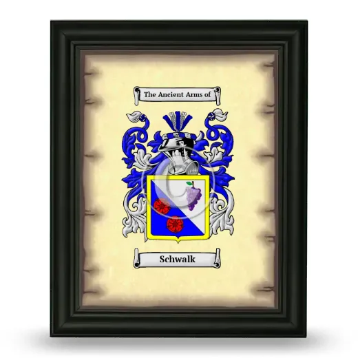 Schwalk Coat of Arms Framed - Black