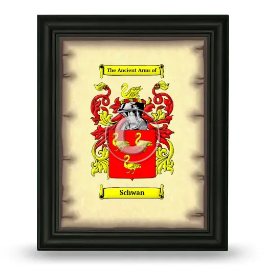 Schwan Coat of Arms Framed - Black