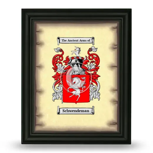 Schwendeman Coat of Arms Framed - Black