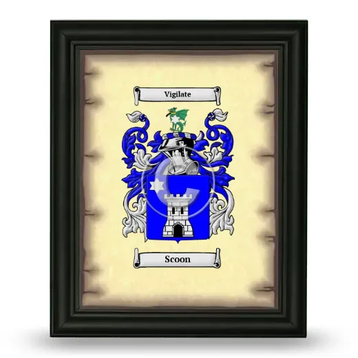 Scoon Coat of Arms Framed - Black