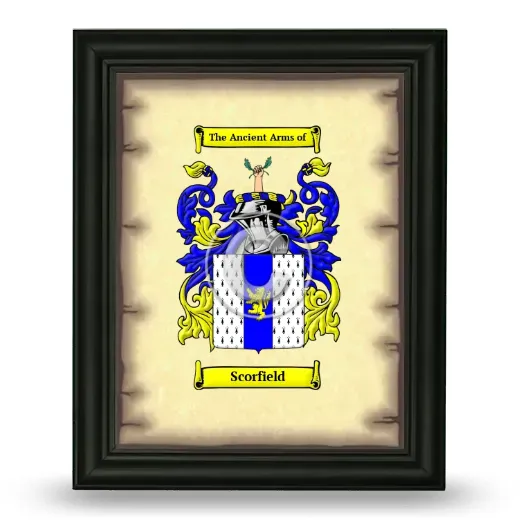 Scorfield Coat of Arms Framed - Black