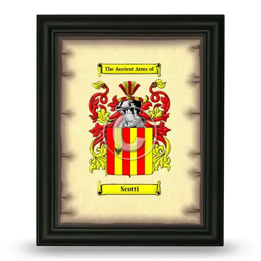 Scotti Coat of Arms Framed - Black