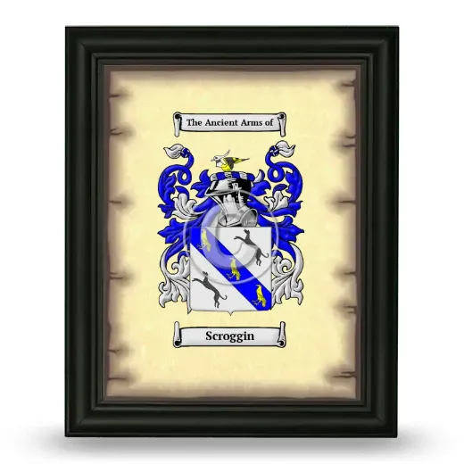 Scroggin Coat of Arms Framed - Black