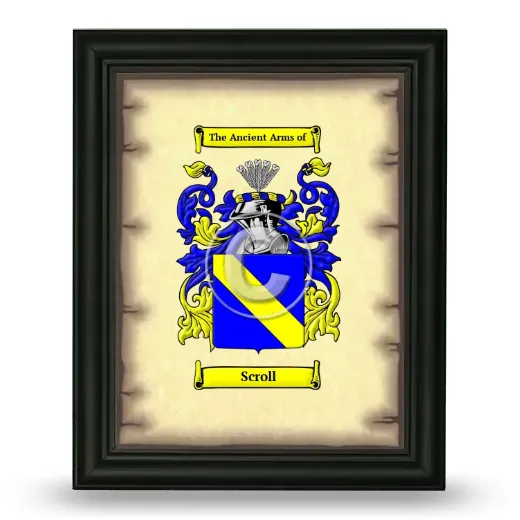 Scroll Coat of Arms Framed - Black