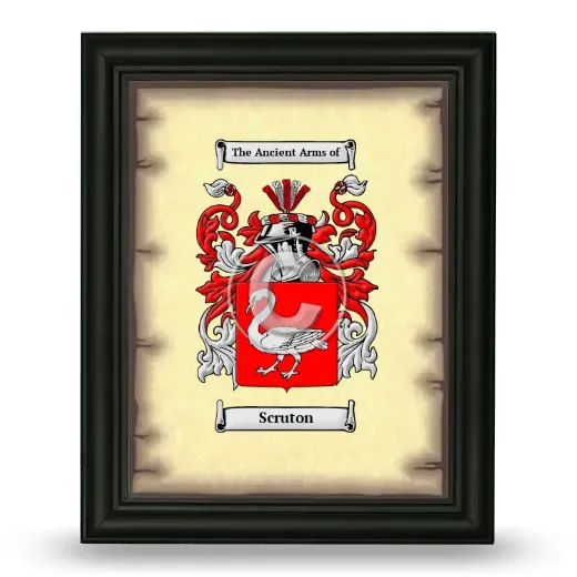 Scruton Coat of Arms Framed - Black