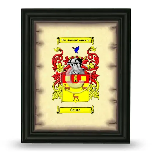 Scute Coat of Arms Framed - Black