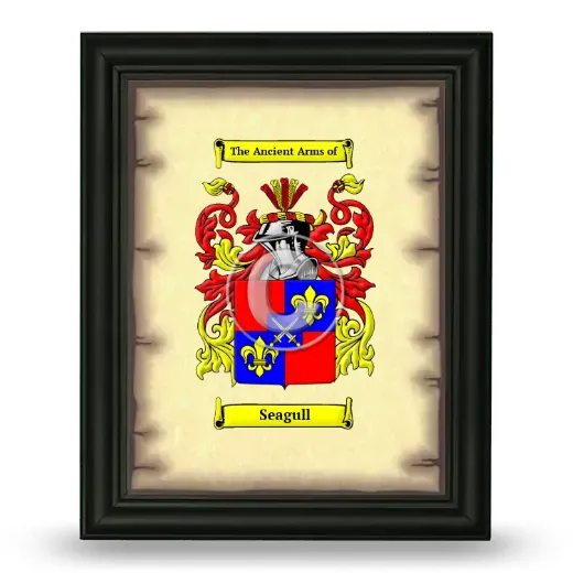 Seagull Coat of Arms Framed - Black