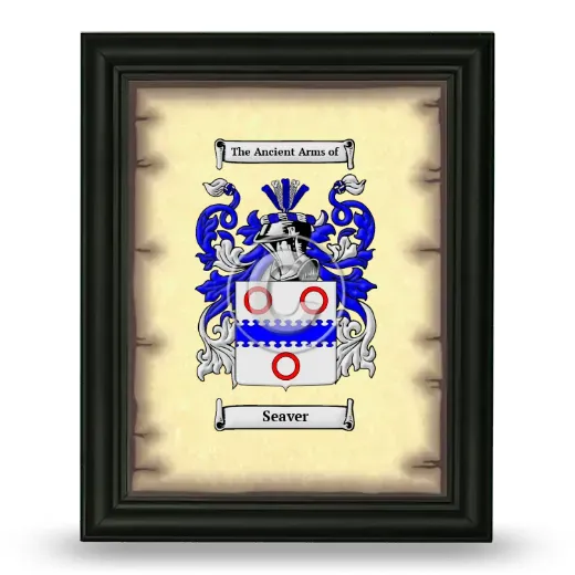 Seaver Coat of Arms Framed - Black