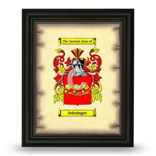 Seitzinger Coat of Arms Framed - Black
