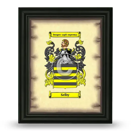 Selby Coat of Arms Framed - Black