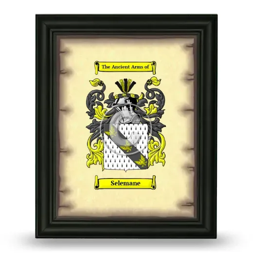Selemane Coat of Arms Framed - Black