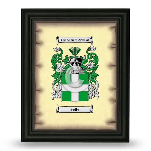 Selfe Coat of Arms Framed - Black