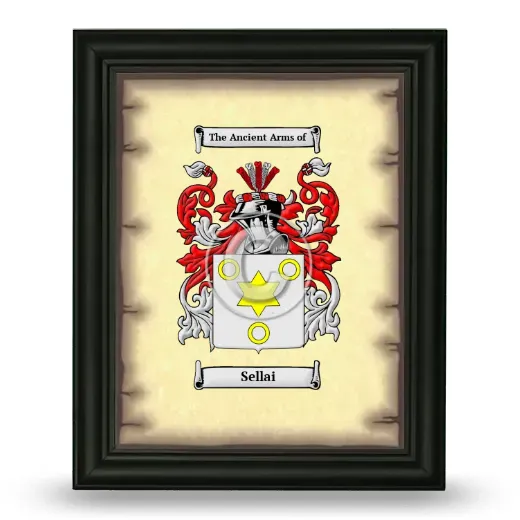 Sellai Coat of Arms Framed - Black