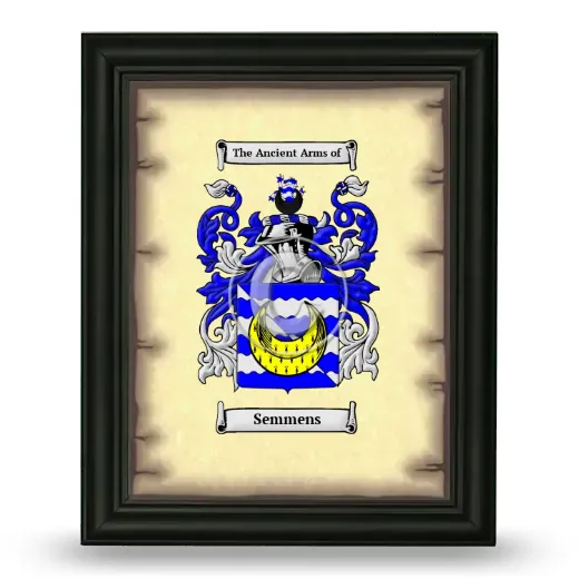 Semmens Coat of Arms Framed - Black