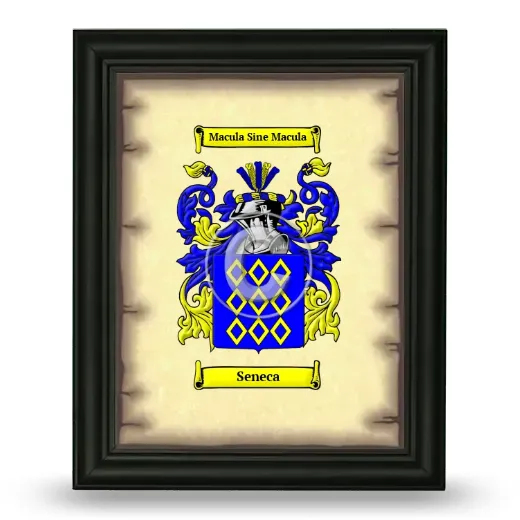 Seneca Coat of Arms Framed - Black